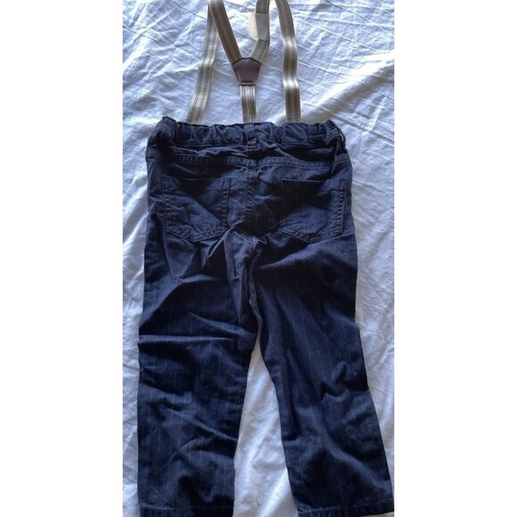 Vintage Oshkosh Suspender Top Button Suite and Pants Blue Overalls Boys Sz 2 - Picture 4 of 11